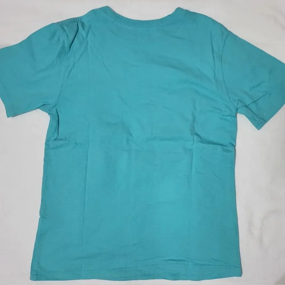 Children's‎ Place Boys Turquoise Surfing Dinosaur Graphic Short Sleeve Tee M 7-8